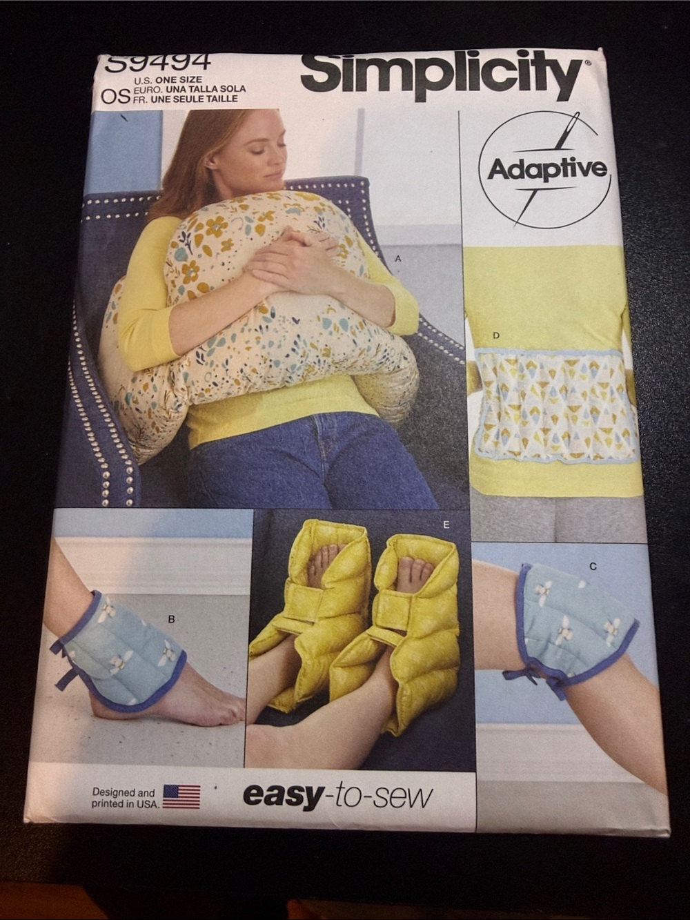 Simplicity Men’s Adaptive Yellow & Blue Comfort Footwear Sewing Pattern